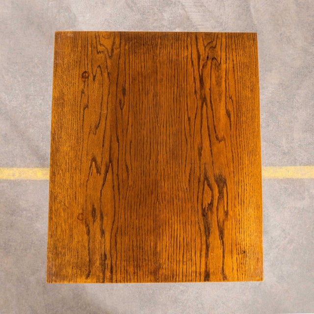 1950’s Square Angular Coffee Table with Woven Shelf. Really unusual and characterful small side table made in oak with a...