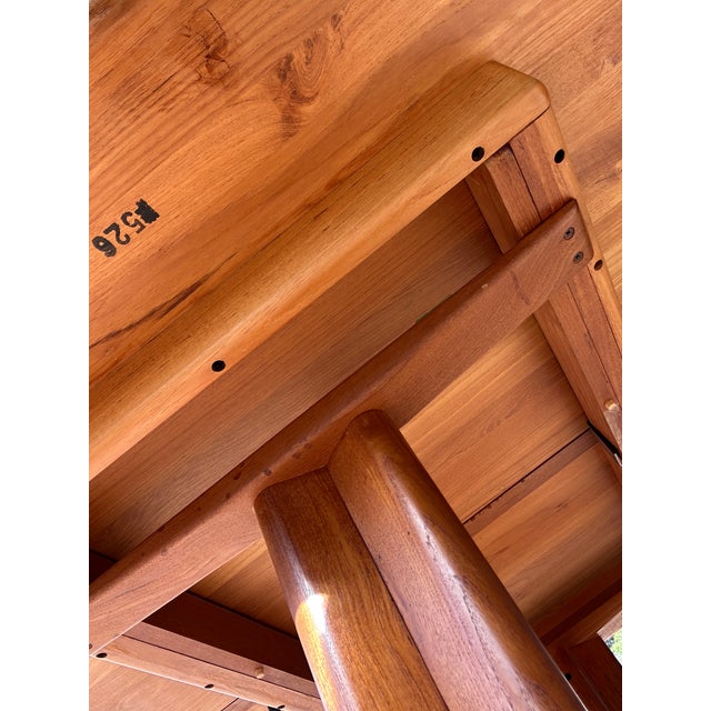Wood Mid 20th Century Glostrup Møbelfabrik Danish Teak Pedestal Extension Dining Table For Sale - Image 7 of 14