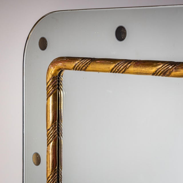 Wood Large Wall Mirror, Italy, Mid-20th Century For Sale - Image 7 of 11
