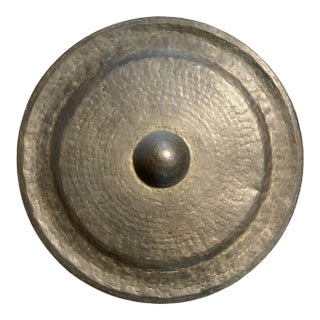Antique Large 30" Hand-Hammered Bronze Nipple Gong Southeast Asian Temple For Sale