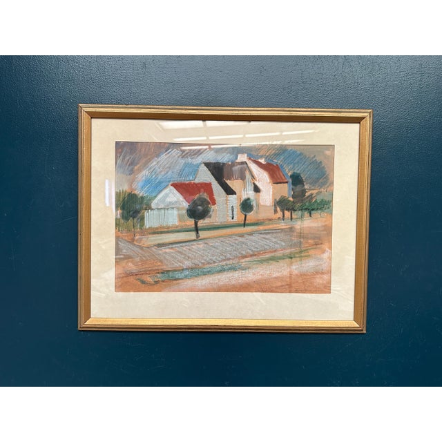 Thore Andersson, House in Skanör, 1950s, Watercolor & Paper, Framed For Sale - Image 8 of 12