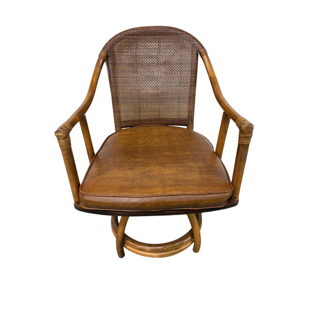 Brown Vintage Bamboo & Rattan 5-Piece Dinette Set For Sale - Image 8 of 10