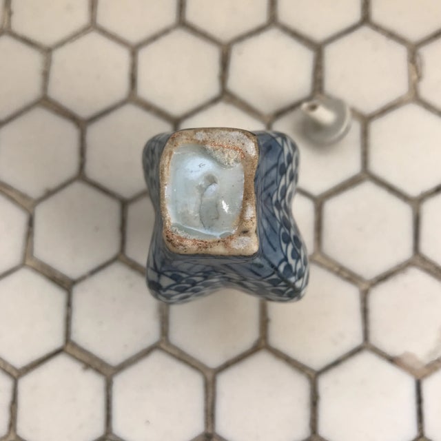 Chinese Blue & White Porcelain Koi Fish Bottle For Sale - Image 5 of 11