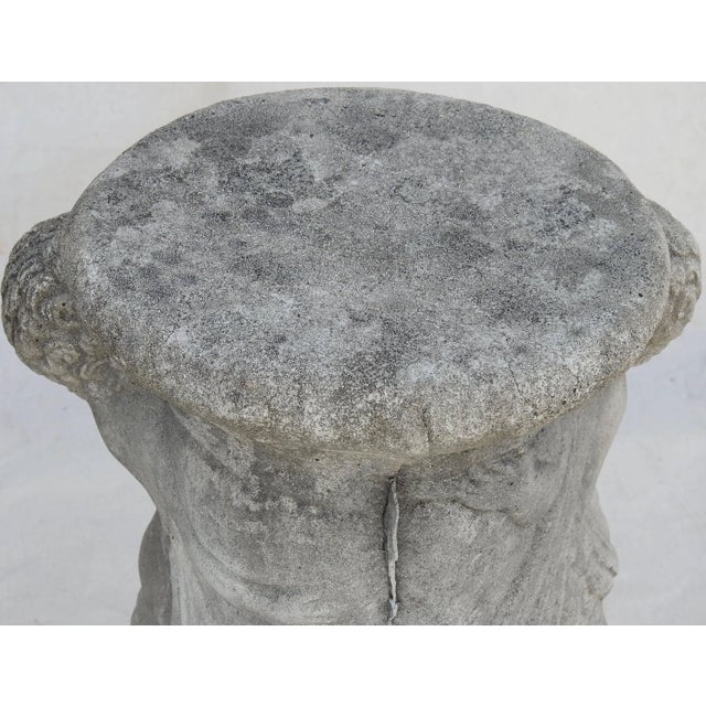 Pair of Cast Concrete Cherub Pedestals For Sale - Image 10 of 13