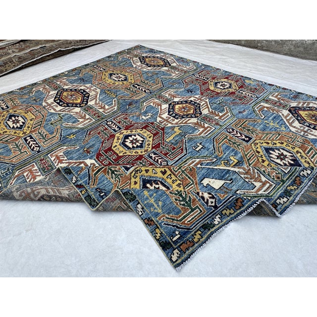 Brick Red 8.6x11.2 Dragon Design Carpet With Animals For Sale - Image 8 of 9