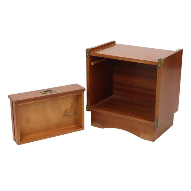 Vintage Campaign Bedside Table by Gautier, France, 1960s For Sale - Image 11 of 18