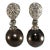 Tahitian Pearls & Diamonds 14k Pierced Earrings For Sale