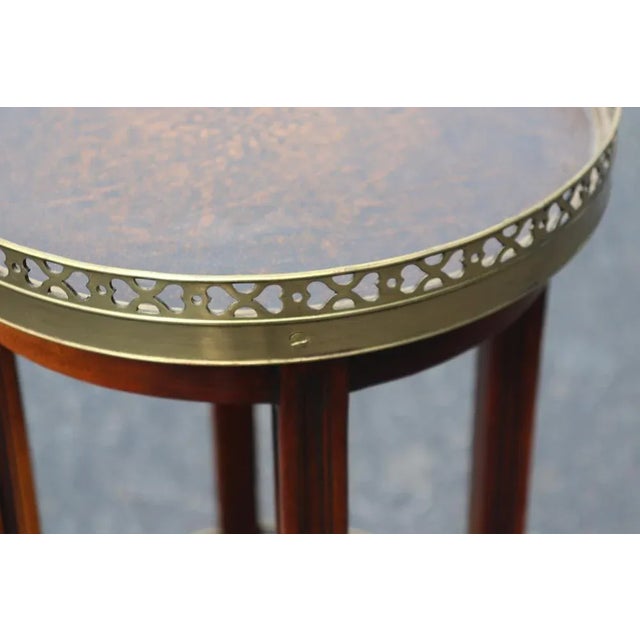 English Regency Brass Bound Triple Tier Plantstand Table With Leather For Sale - Image 4 of 9