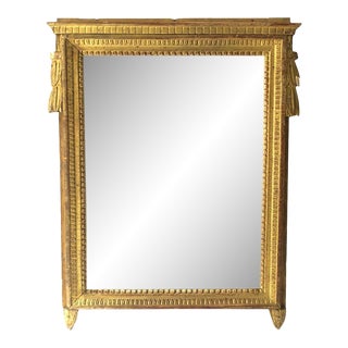 Gold Giltwood Wall Mirror, Neoclassical Design Style, Circa Late-19th Century For Sale