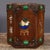 Rosewood Hexagonal Brush Pot With Mother of Pearl Inlay & Gemstone Accents – "Fu Gui" Motif For Sale - Image 9 of 9