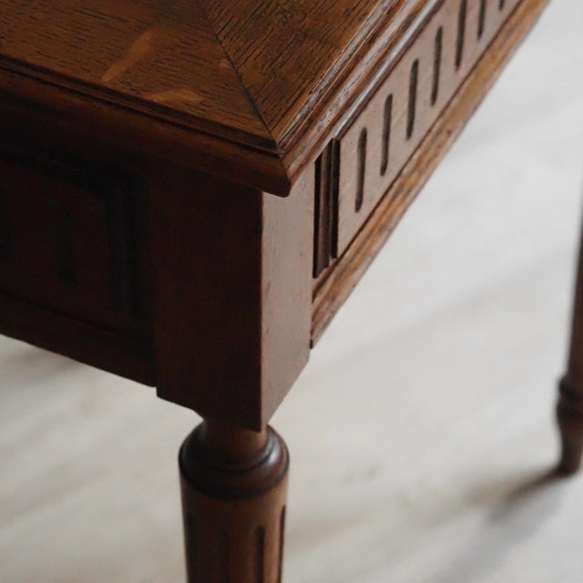 Louis XVI Style Side Table with Mirror and Compartments in Oak, 1900 For Sale - Image 16 of 18