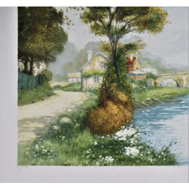 Manuel Robbe, Landscape with River and Bridge, Circa 1930 For Sale In San Francisco - Image 6 of 7