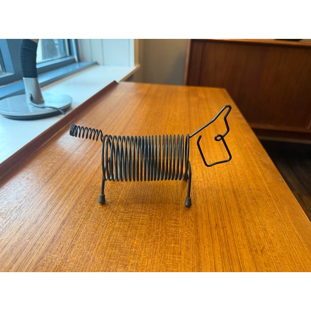 Vintage Wire Spring Scottie Dog Mail Organizer Black Terrier For Sale - Image 4 of 6