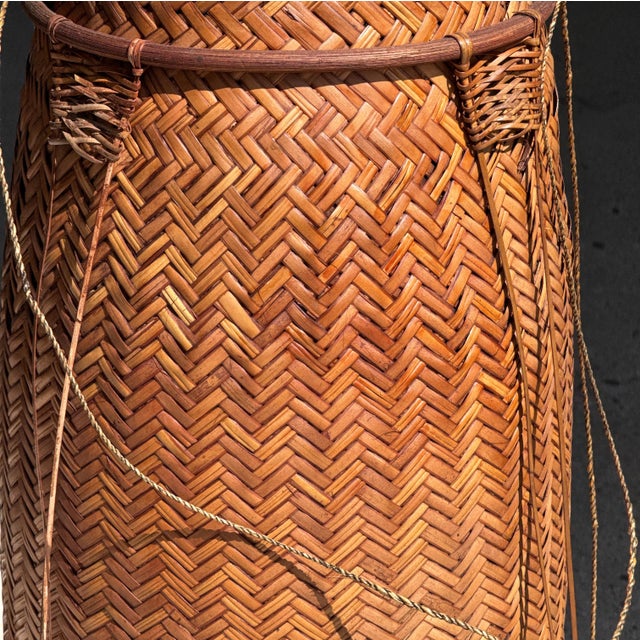 Large Balinese Basket with Drawstrings For Sale - Image 15 of 18