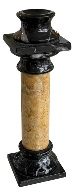 Antique 19th C Grand Tour Cornish Marble Serpentine Orb Stand Column