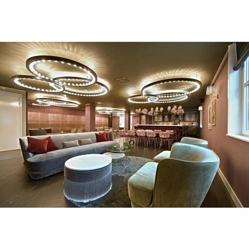 Aurora Medium Circular Champagne Pendant Lamp by JSPR For Sale - Image 9 of 18