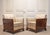 Vintage Swedish Grace Club Chairs with Tiger Wooden Side Panels and Jacquard, 1930s, Set of 2 For Sale - Image 3 of 14