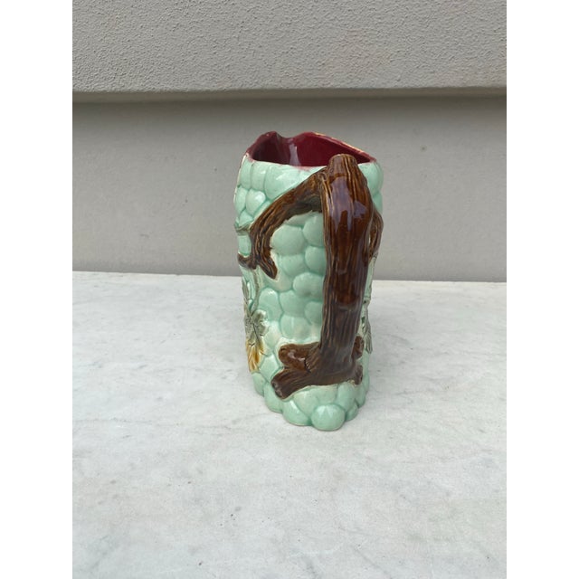 Late 19th Century French Majolica Grape Pitcher Orchies, Circa 1890 For Sale - Image 5 of 6