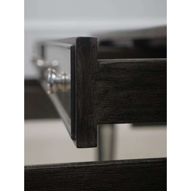 1990s Theodore Alexander Louis XVI Mirrored Leather Top Writing Desk For Sale - Image 5 of 18