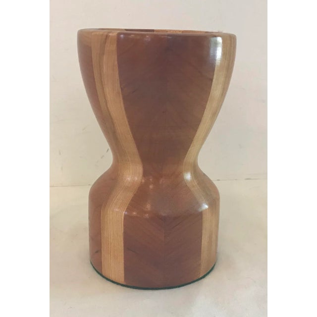 Wood Hand Turned Wooden Candle Holder For Sale - Image 7 of 7