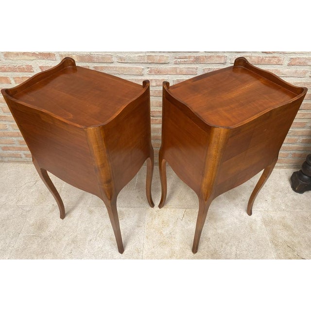 French Cherry You and Me Nightstands with Drawers and Open Shelf, 1960s, Set of 2 For Sale - Image 16 of 17