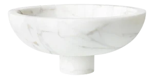 Fruit Bowl in White Marble by Karen Chekerdjian, Made in Italy