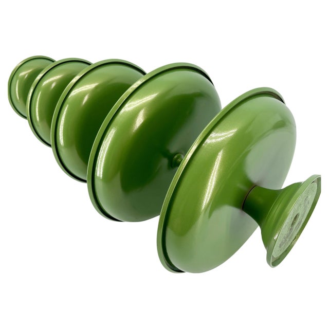 Vintage Mid-Century Modern 5 Tier Green Pedestal Centerpiece Tray Stand For Sale - Image 12 of 12