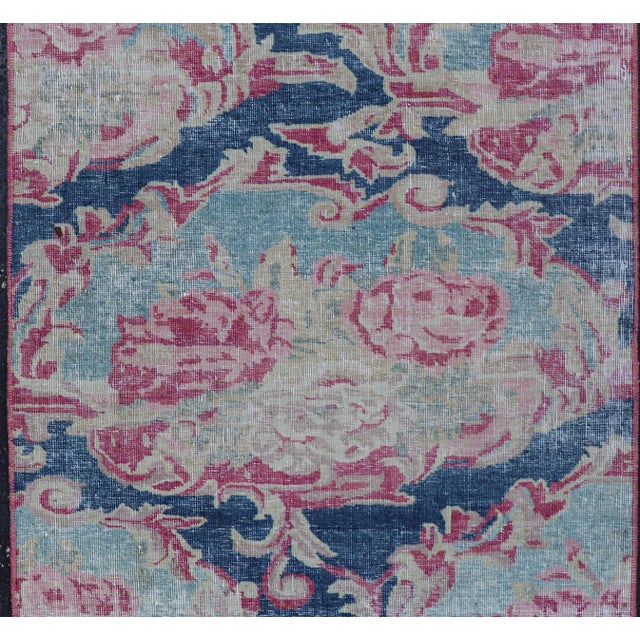 Antique Persian Tabriz Rug With Elegant Floral Motifs and Soft Pastel Tones For Sale In Atlanta - Image 6 of 8