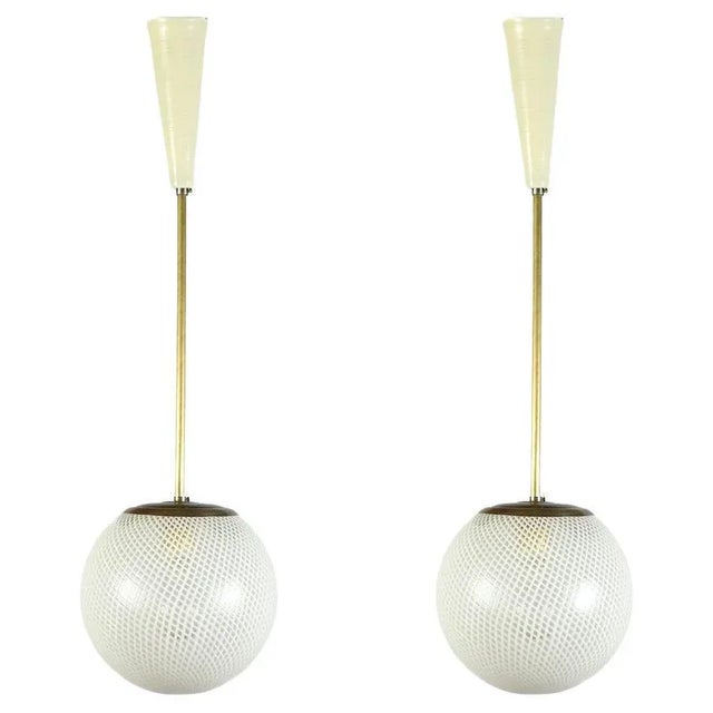 Reticello Pendant attributed to Carlo Scarpa for Venini, 1940 For Sale - Image 11 of 11