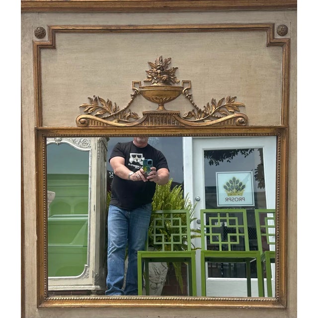 Gustavian (Swedish) Antique 19th C Gustavian Style Swedish Empire Trumeau Mirror For Sale - Image 3 of 4