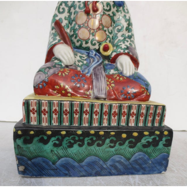 Ceramic Antique Japanese Kutani Ceramic Figure For Sale - Image 7 of 11