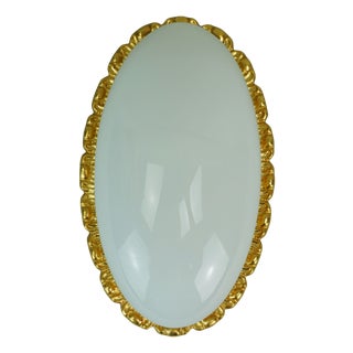 Vintage Glass Sconce with 234 Opaline Glass and Gilt Aluminum from Glashütte Limburg, 1970s For Sale