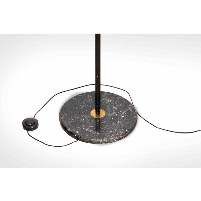Vintage Floor Lamp in Metal and Brass with Black Marble Base, Italy, 1950s For Sale - Image 3 of 6