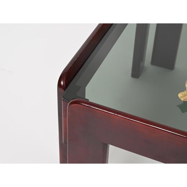 Square Coffee Table with Smoked Glass by Afra & Tobia Scarpa, Italy, 1960s For Sale - Image 11 of 15