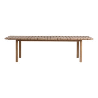Outdoor Contemporary Slatted Acacia Extendable Dining Table For Sale