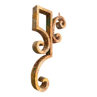 Large Antique 1800s Cast Iron Architectural Salvage Corbel Bracket Church Sconce For Sale