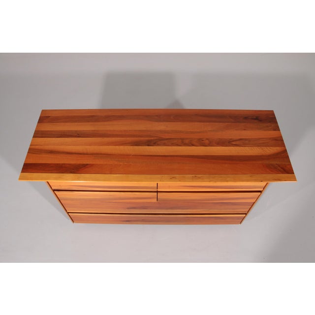 Tan Italian Architectural Chest of Drawers in Walnut, 1970 For Sale - Image 8 of 12