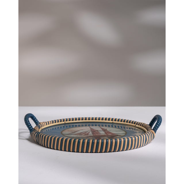 Mid 20th Century United Kingdom Blue Glass Tray For Sale - Image 10 of 15