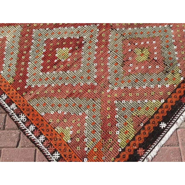 Nomadic Embroidered Kilim - 70" X 125" For Sale In Raleigh - Image 6 of 11