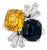 Vintage 18k Gold Toi Et Moi Ring — Two Unheated Basaltic Sapphires & Trapeze-Cut, Size 6.5 For Sale