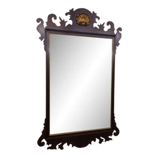 Vintage Chippendale Style Mirror, Scroll Work Mirror, Shell Mirror Georgian Style For Sale