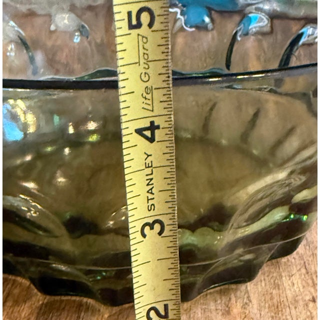 Green Vintage Hazel-Atlas Green Glass Salad Serving Bowl For Sale - Image 8 of 9