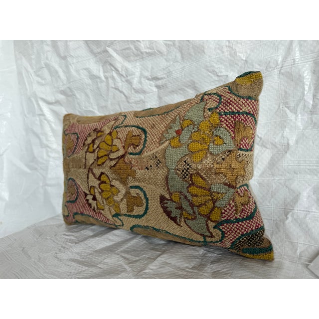 Italian 17th Century Italian Florentine Floral Tapestry Pillow For Sale - Image 3 of 7