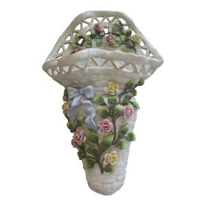 Large Antique German Wall Pocket Vase From Dresden