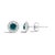 Haus of Brilliance .925 Sterling Silver 1/2 Cttw Blue Diamond Halo Stud Earrings, Pair For Sale - Image 4 of 4
