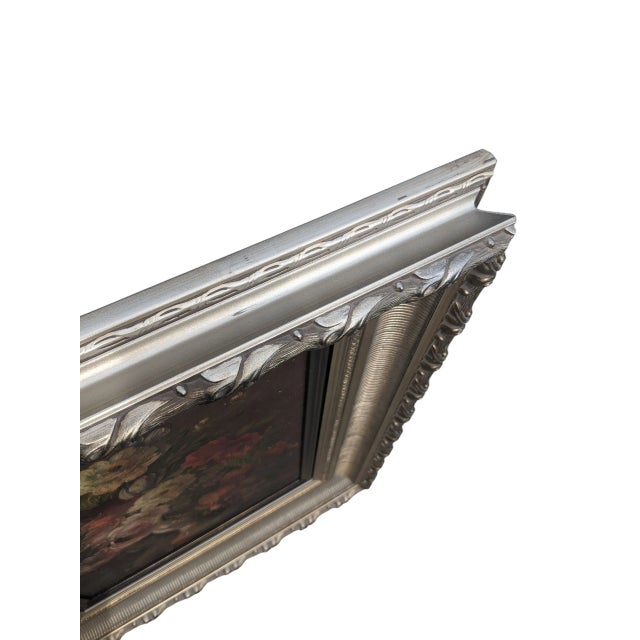 Antique Still Life Dark Academia Botanical Oil Painting Signed For Sale - Image 13 of 14