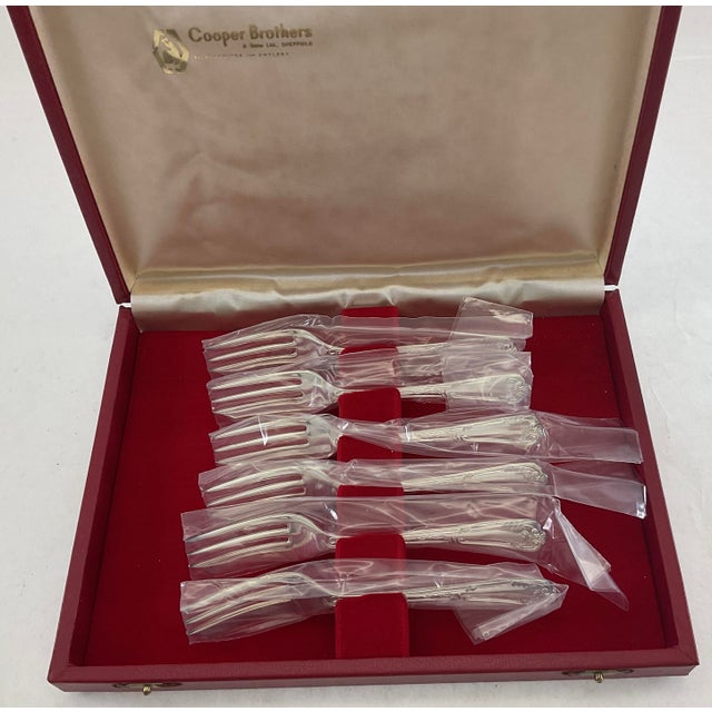 Metal 1980s Silver Plated Pastry Forks , La Regence - Set of 6 For Sale - Image 7 of 14