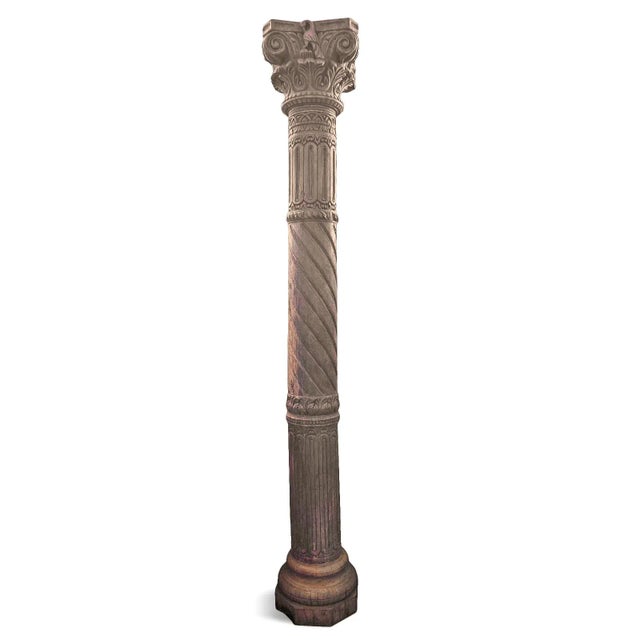 Vintage Teak Wood Column For Sale - Image 4 of 4