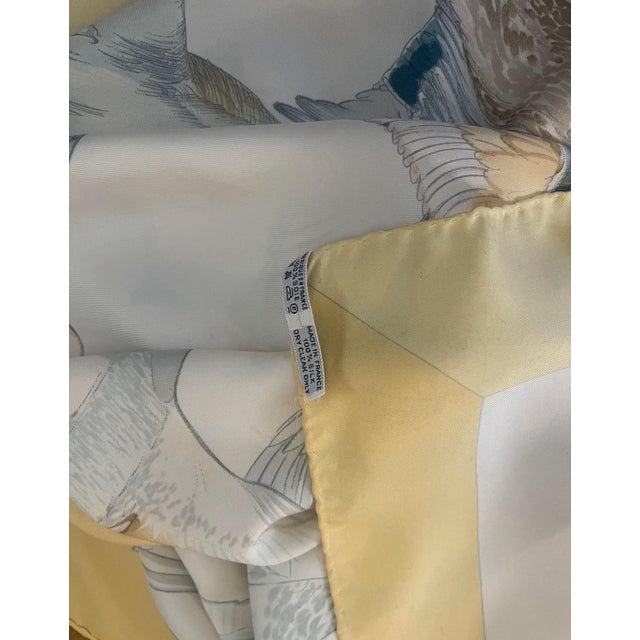 Late 20th Century HERMÈS SAUVAGINE en VOL Silk Scarf 1986 Carl de Parcevaux For Sale - Image 5 of 12