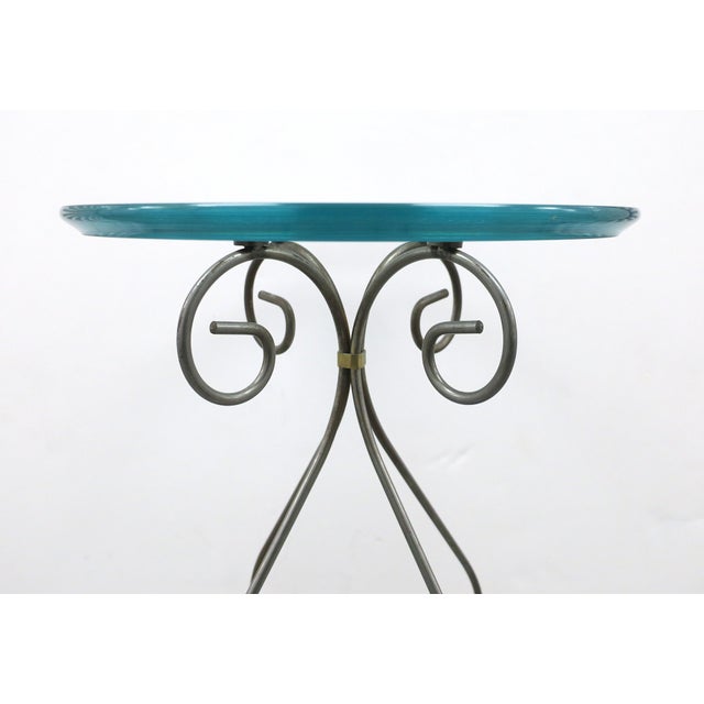 Brass Metal and Glass Round Side Table, Circa Late-20th Century For Sale - Image 10 of 13